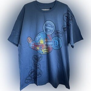 Disney Parks Disneyland Resort "Passport Stamps" Graphic Adult T-Shirt Size 2XL